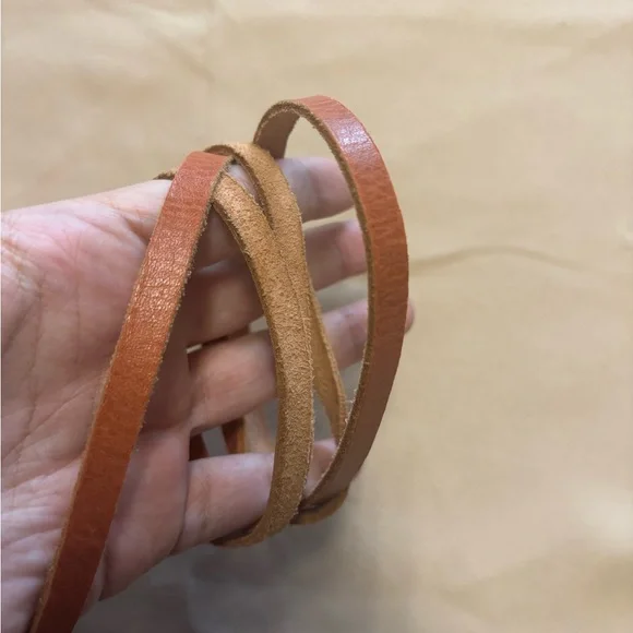 Woven Blue & Brown Crossbody Bucket Bag Leather Patterned Top Closure Straps - Picture 11 of 15